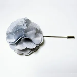 Lapel Pin Floral Light Gray