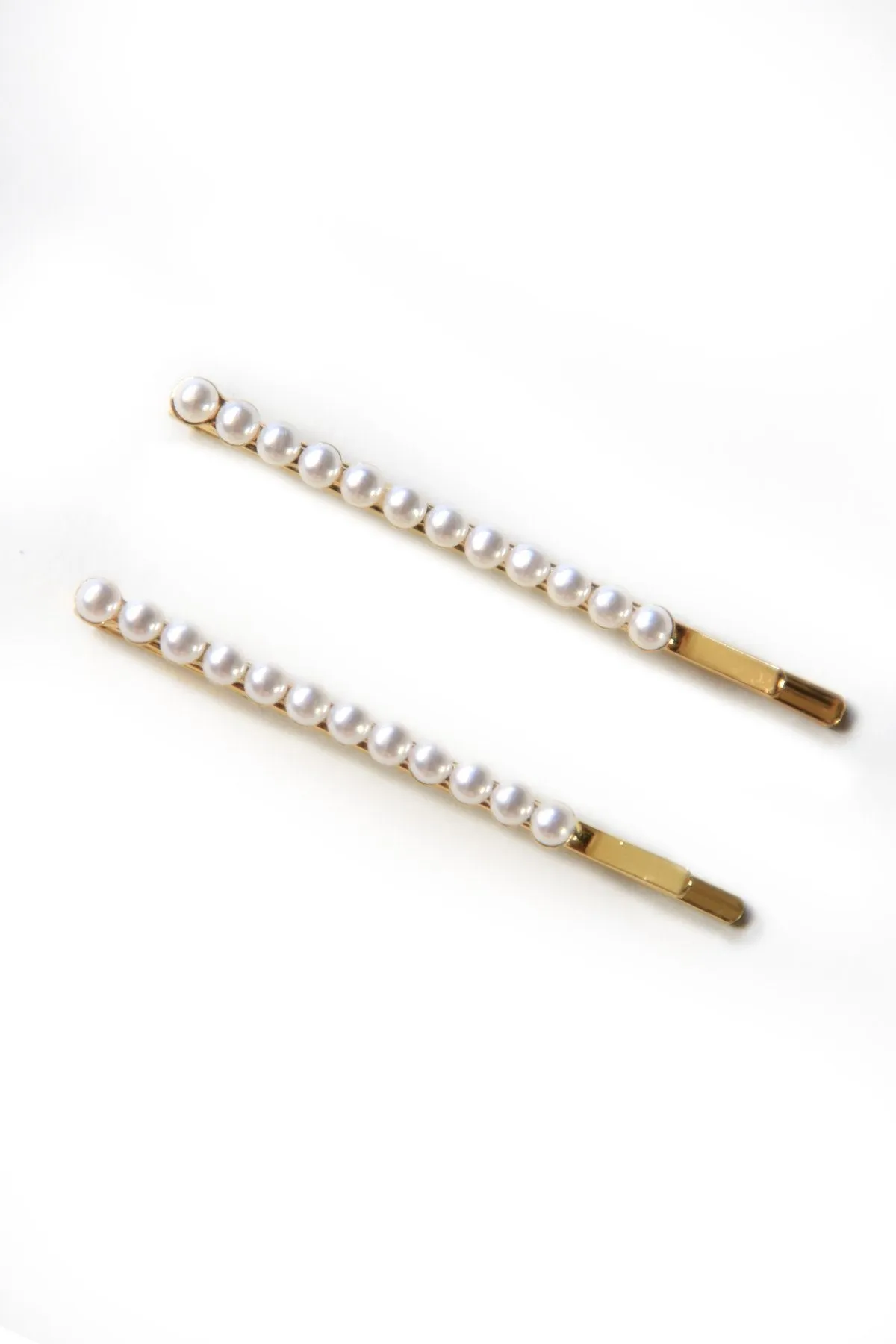 Large Gilded Pearl Hair Clip Set