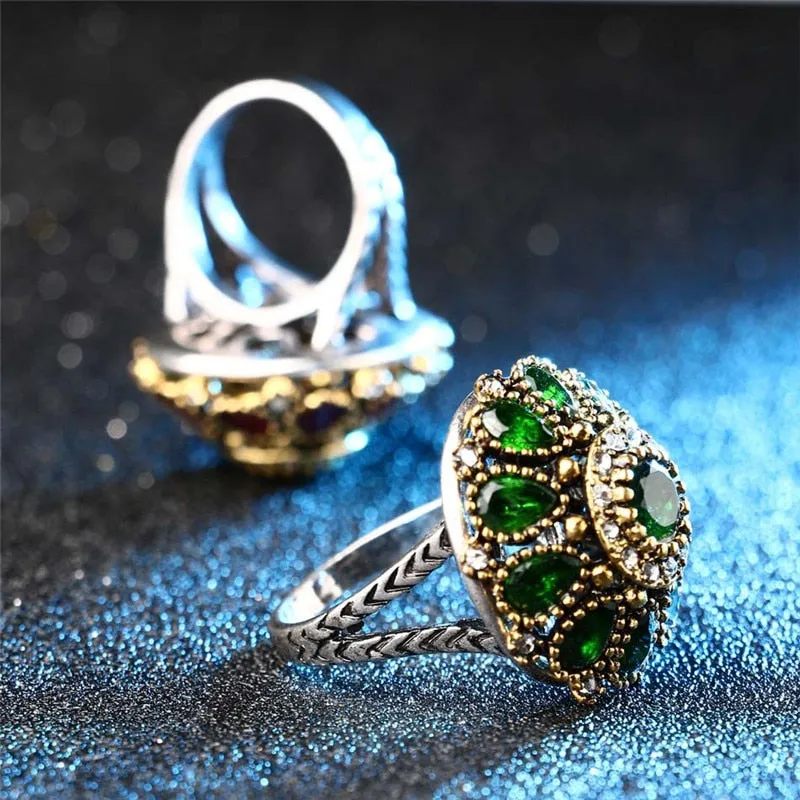 Luxury Crystal Flowers Ring For Women Jewelry Fashion Rings