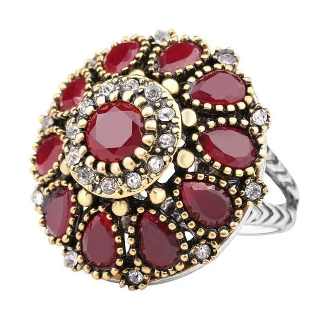 Luxury Crystal Flowers Ring For Women Jewelry Fashion Rings