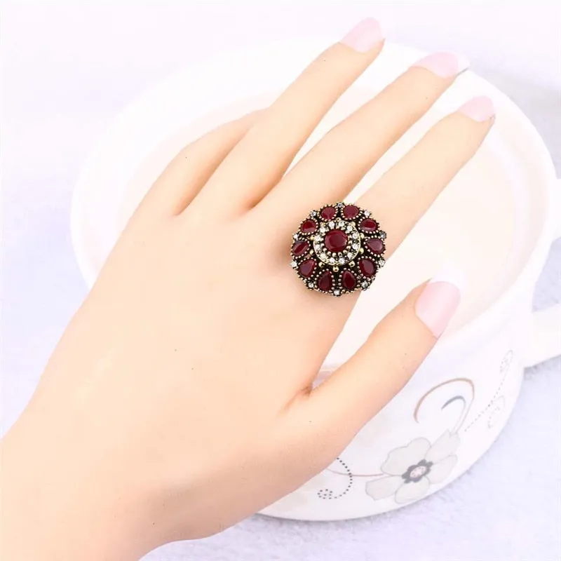 Luxury Crystal Flowers Ring For Women Jewelry Fashion Rings
