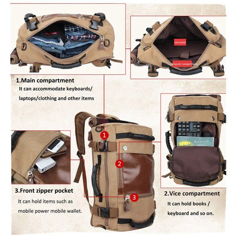 Men Canvas Travel Backpack