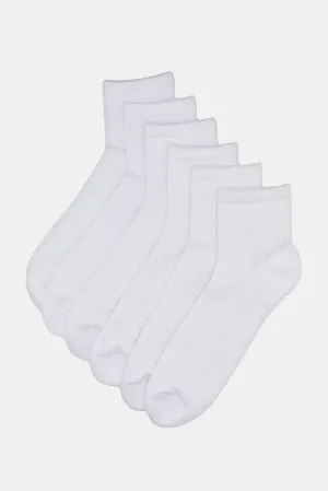 Men White Plain Training Socks (3 Pairs)