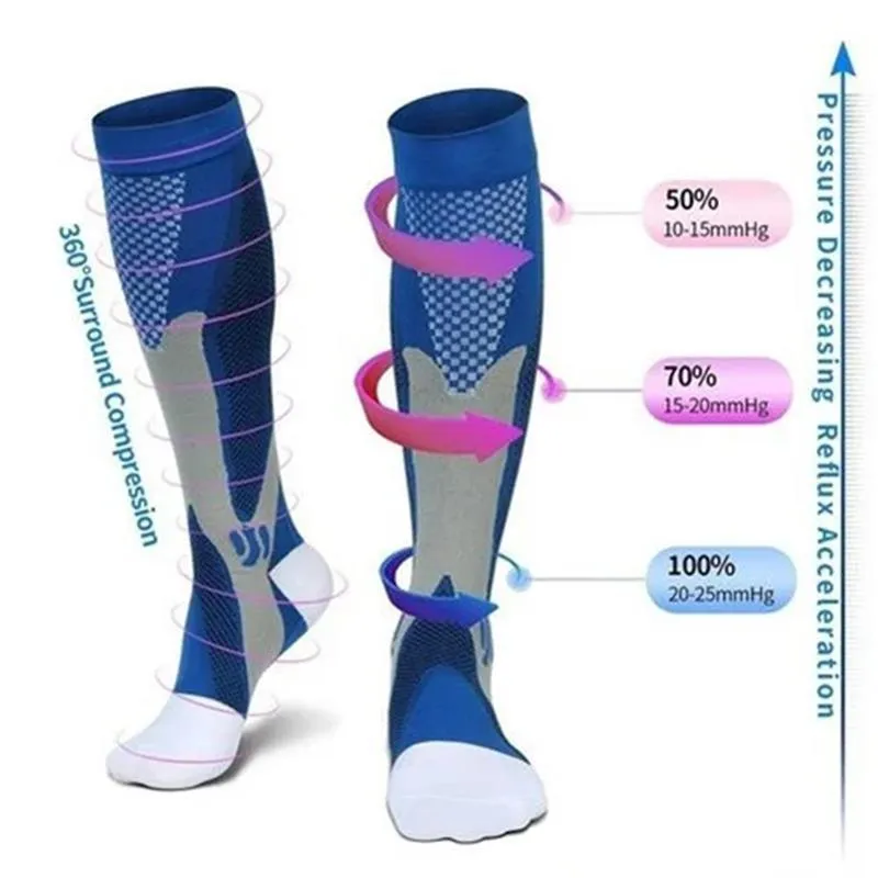 Men Women Compression Socks Fit For Sports Black