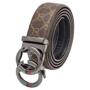 Men's Brown Luxury Printed Belt Genuine Leather CHB-184 CAMEL