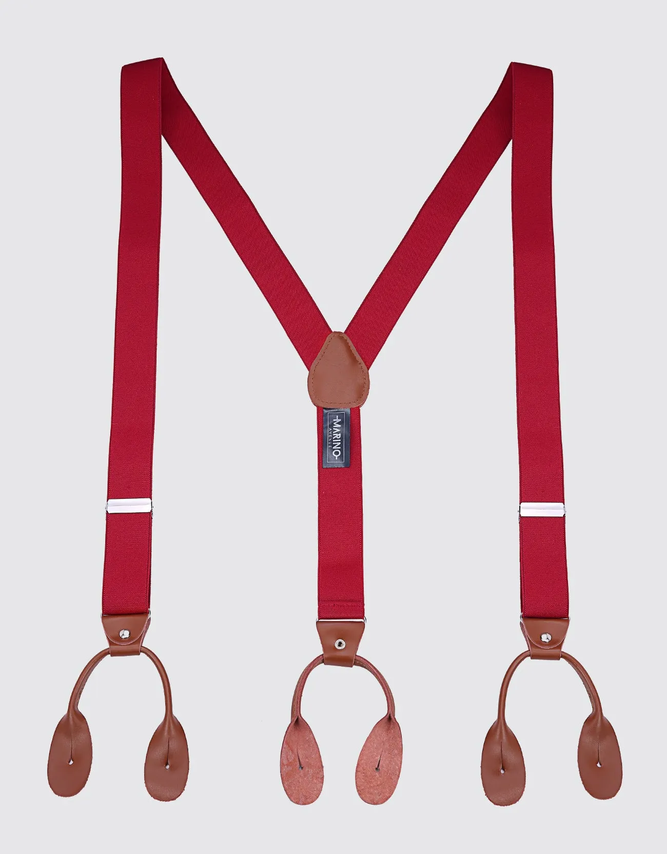 Men's Double Looped 1.25" Wide Suspender Bow Tie