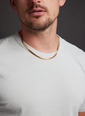 Men's Gold Chain Necklace 5mm Herringbone Chain Necklace