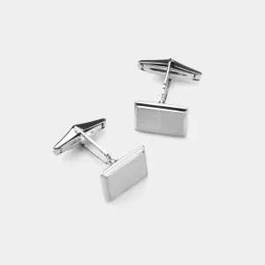 Men's Rectangle Silver Cufflinks, Silver 925/1000, 13 g