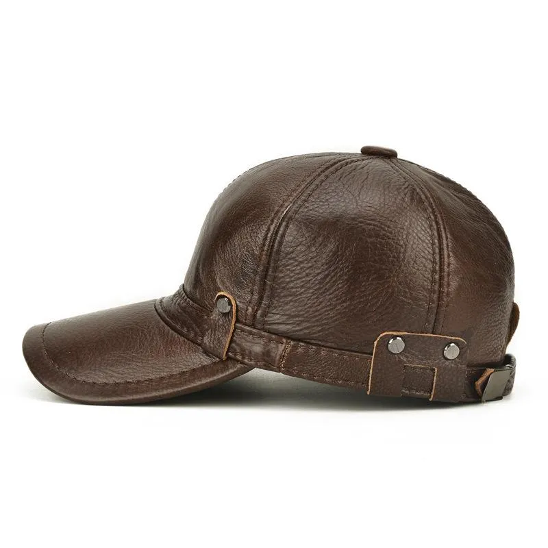 Men's Retro Casual Leather Baseball Cap 44872201TO