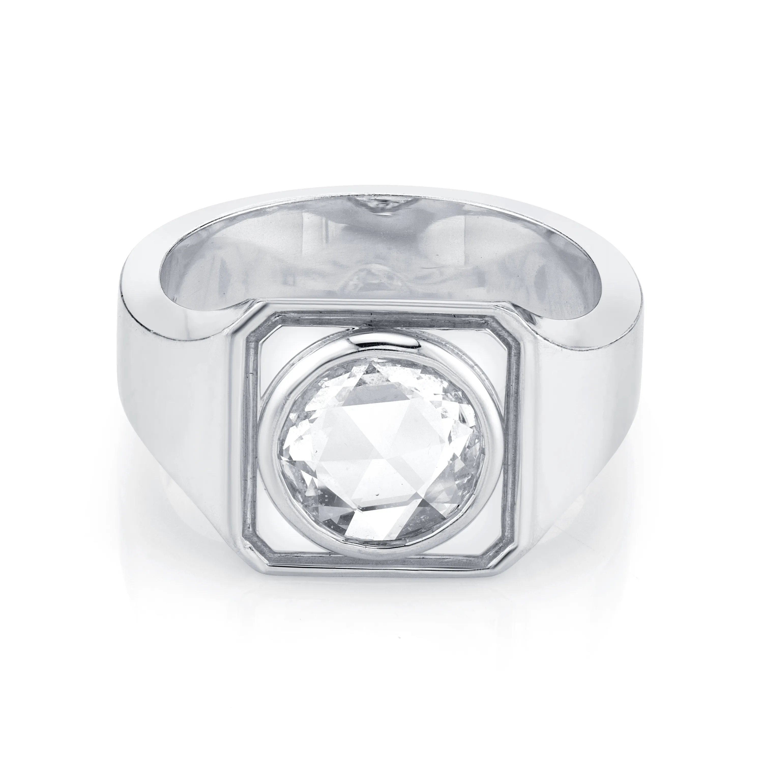 Men's Rose Cut Signet Ring