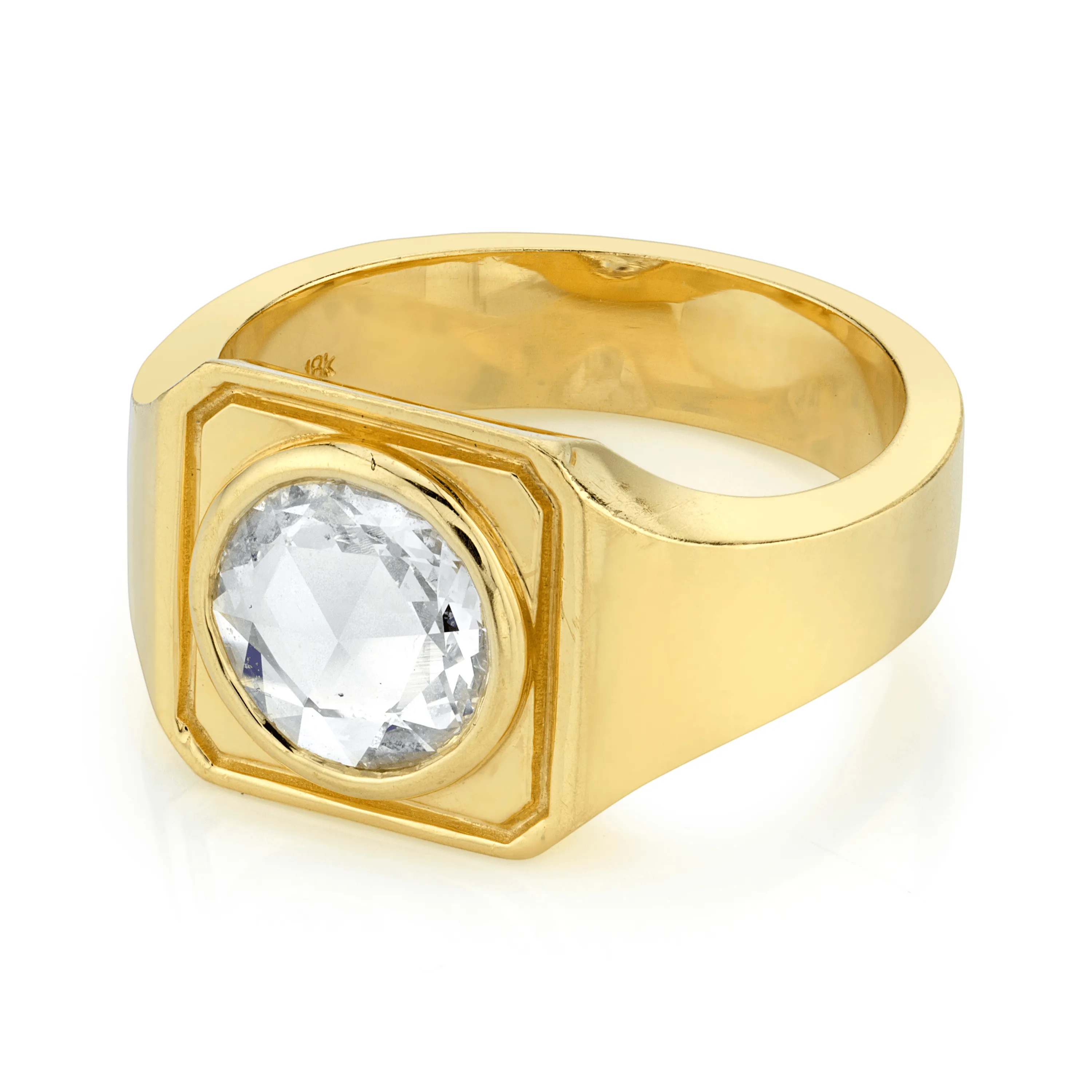 Men's Rose Cut Signet Ring