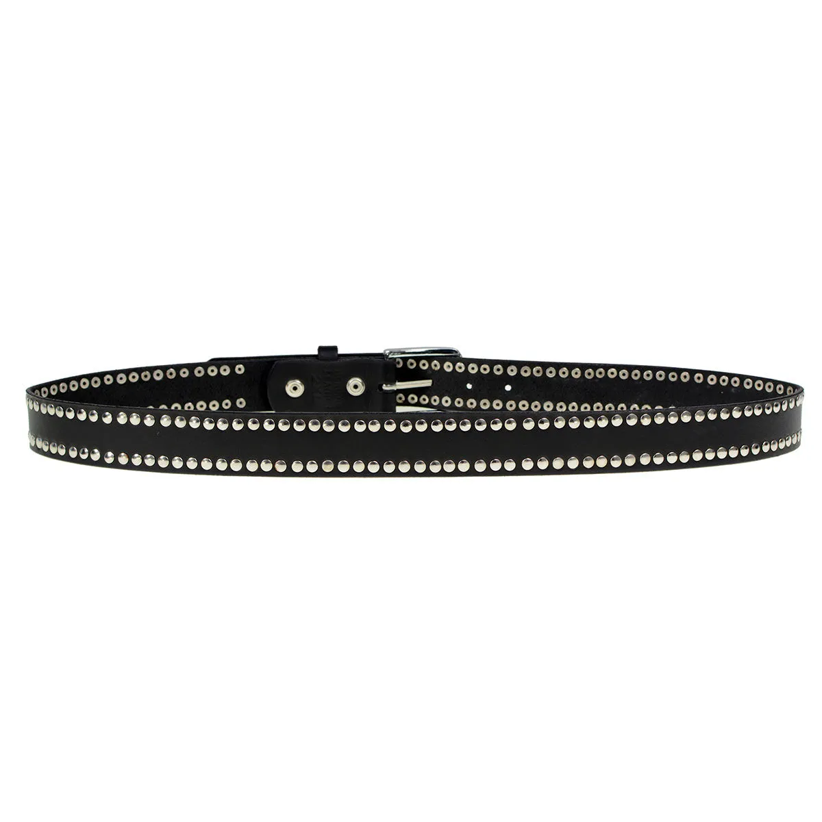 Milwaukee Leather MP7104 Men's Studded Black Genuine Leather Belt for