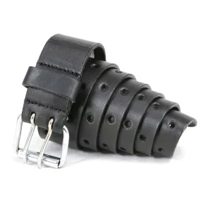 Milwaukee Leather MP7121 Men's Double Prong - Black Genuine Leather
