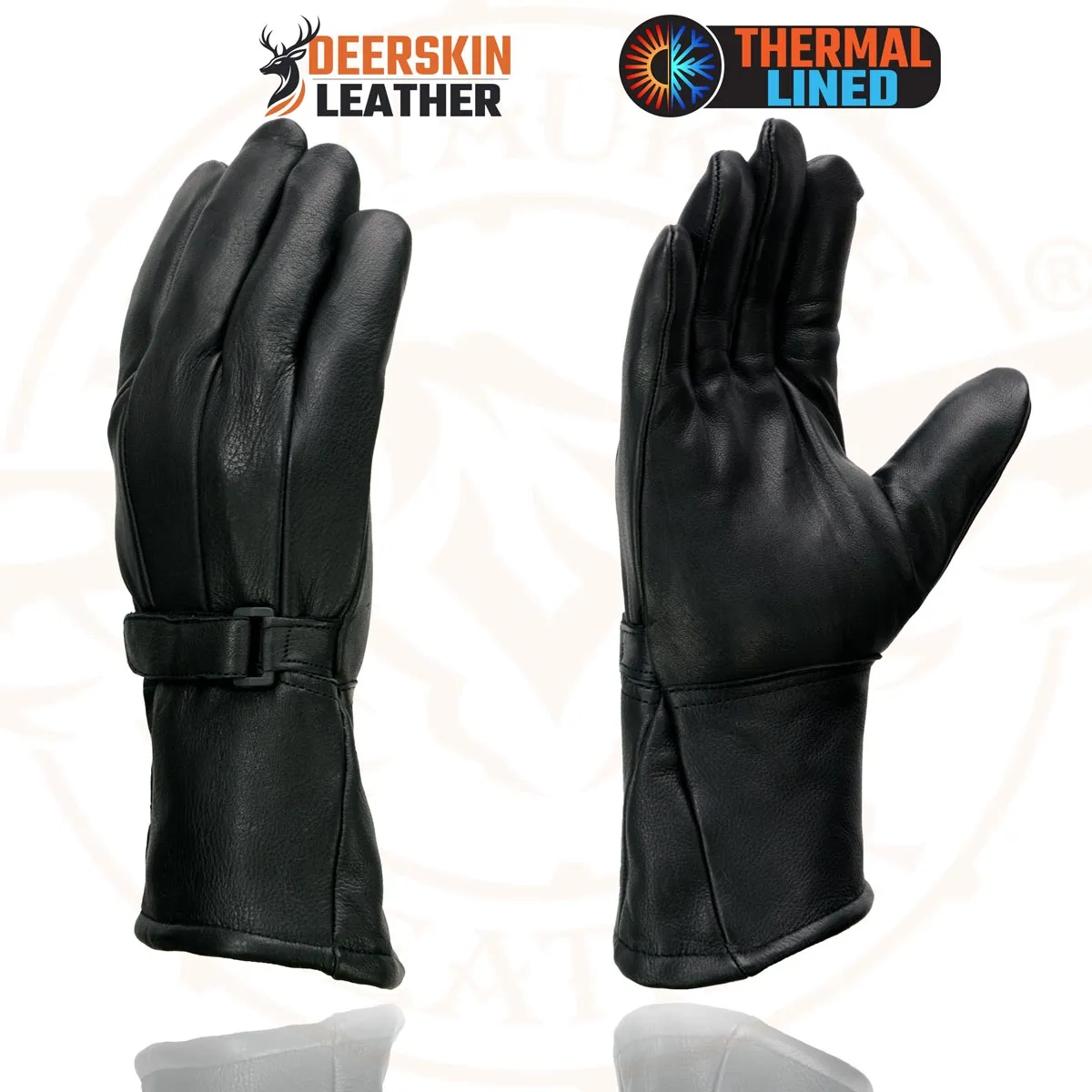Milwaukee Leather SH864TH Men's Thermal Lined USA Deerskin Black