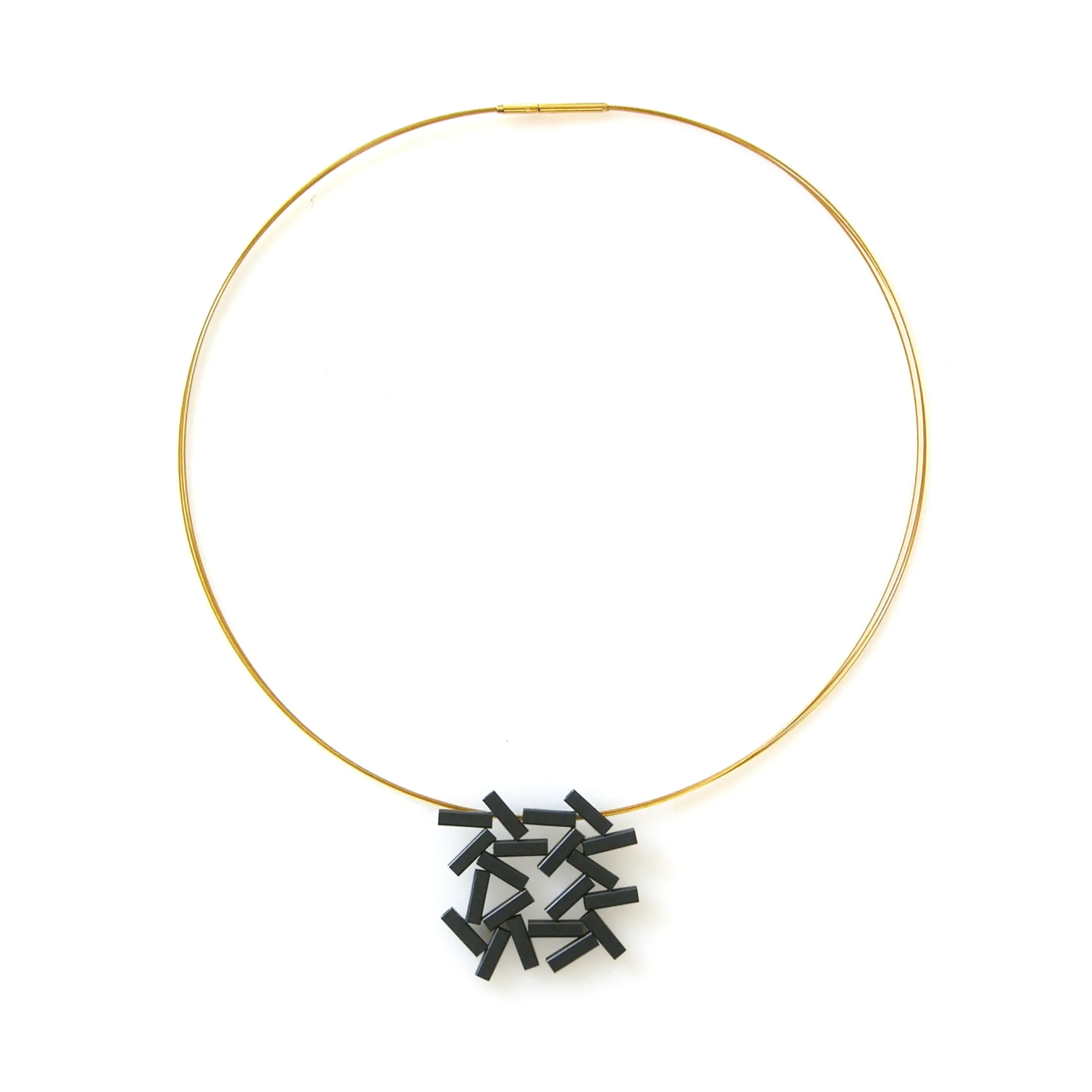 Oxidized Tube Pendant Necklace