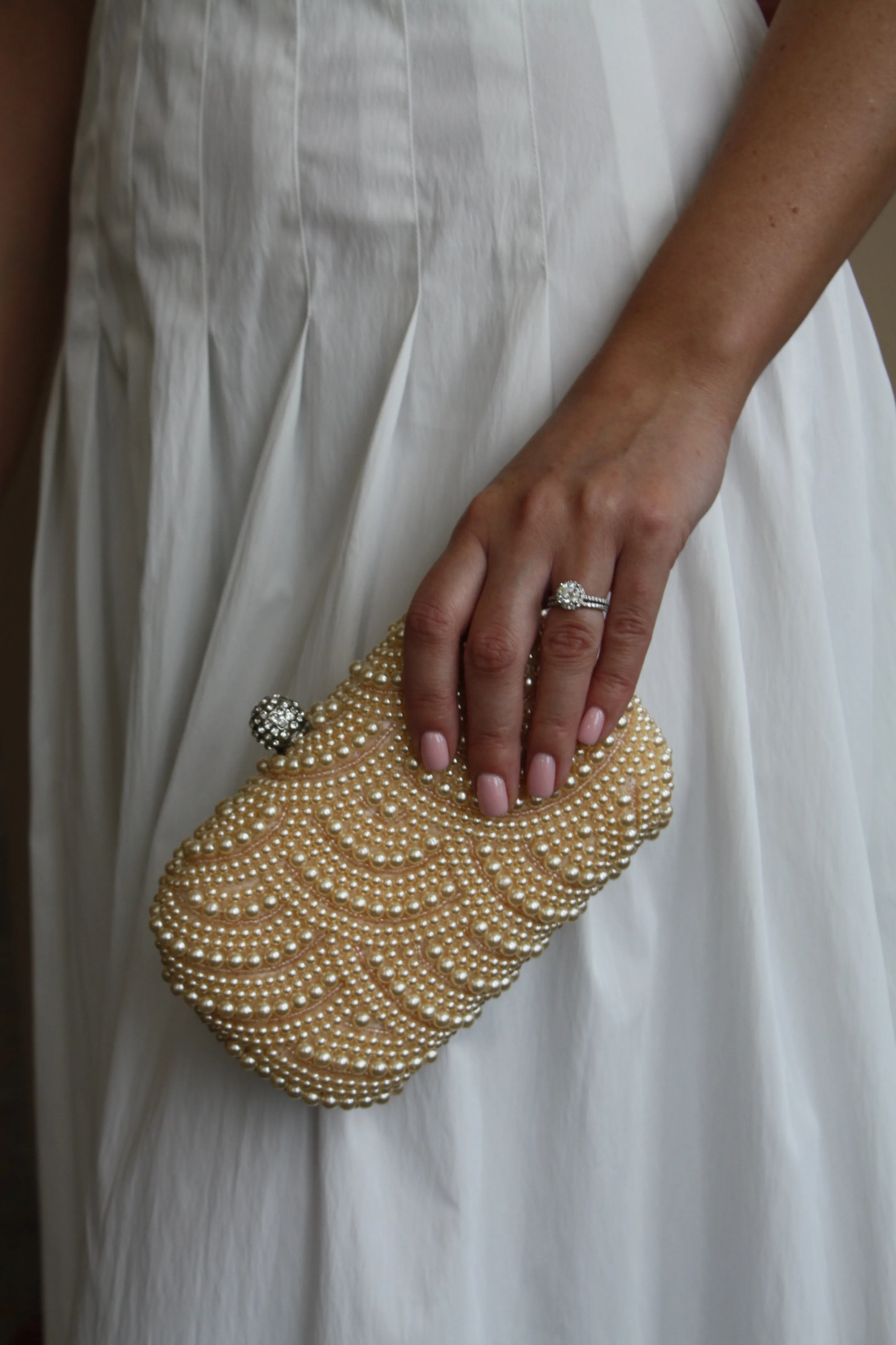 Peach Pearl Wedding Purse