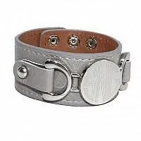 Personalized Leather Bracelet Snap Closure