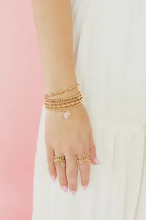 Pink Bow Charm Bracelet