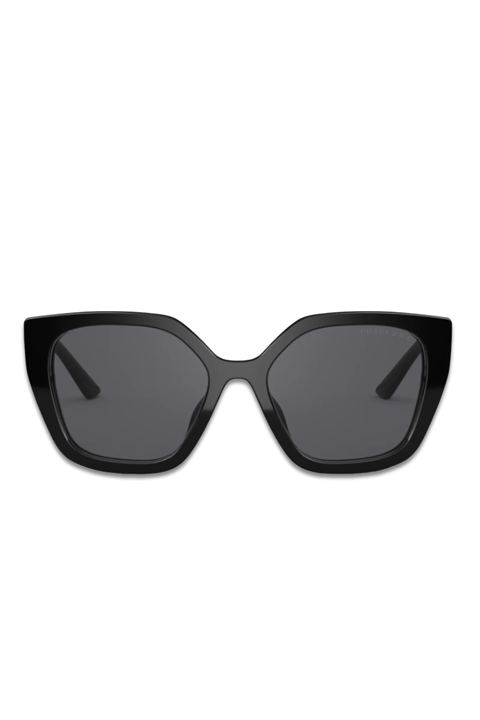 PR 24XS Women's Polarised Square Sunglasses, Black/Grey