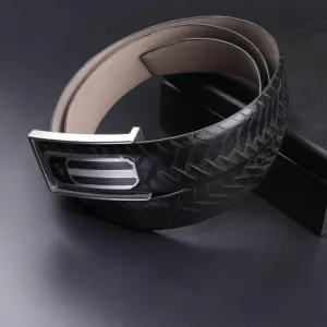 Premium Two Tone Italian Weave Black Belt