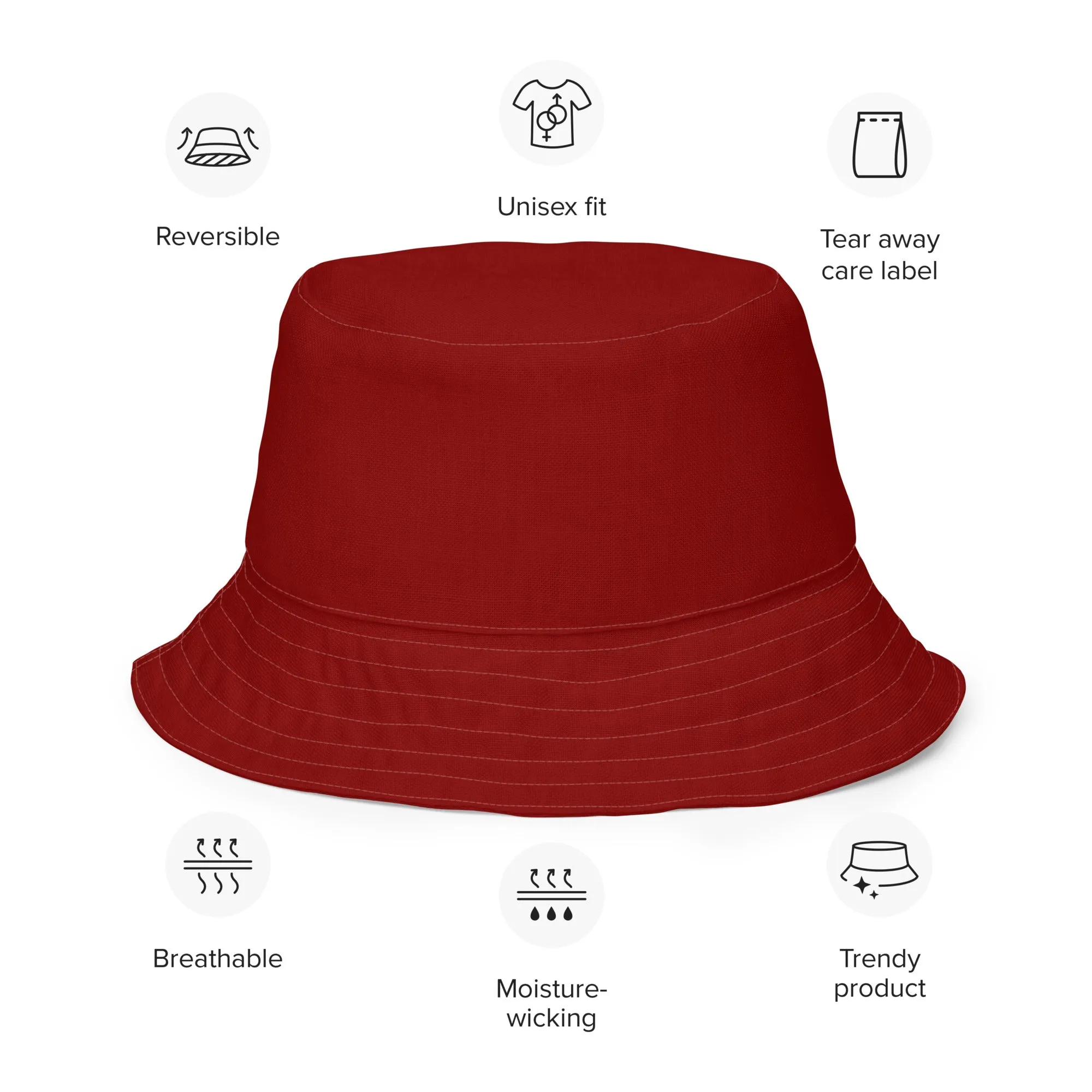 Red and Yellow Reversible unisex bucket hat, Beach Hat, Cruising Hat, boating Hat, Summer Hat