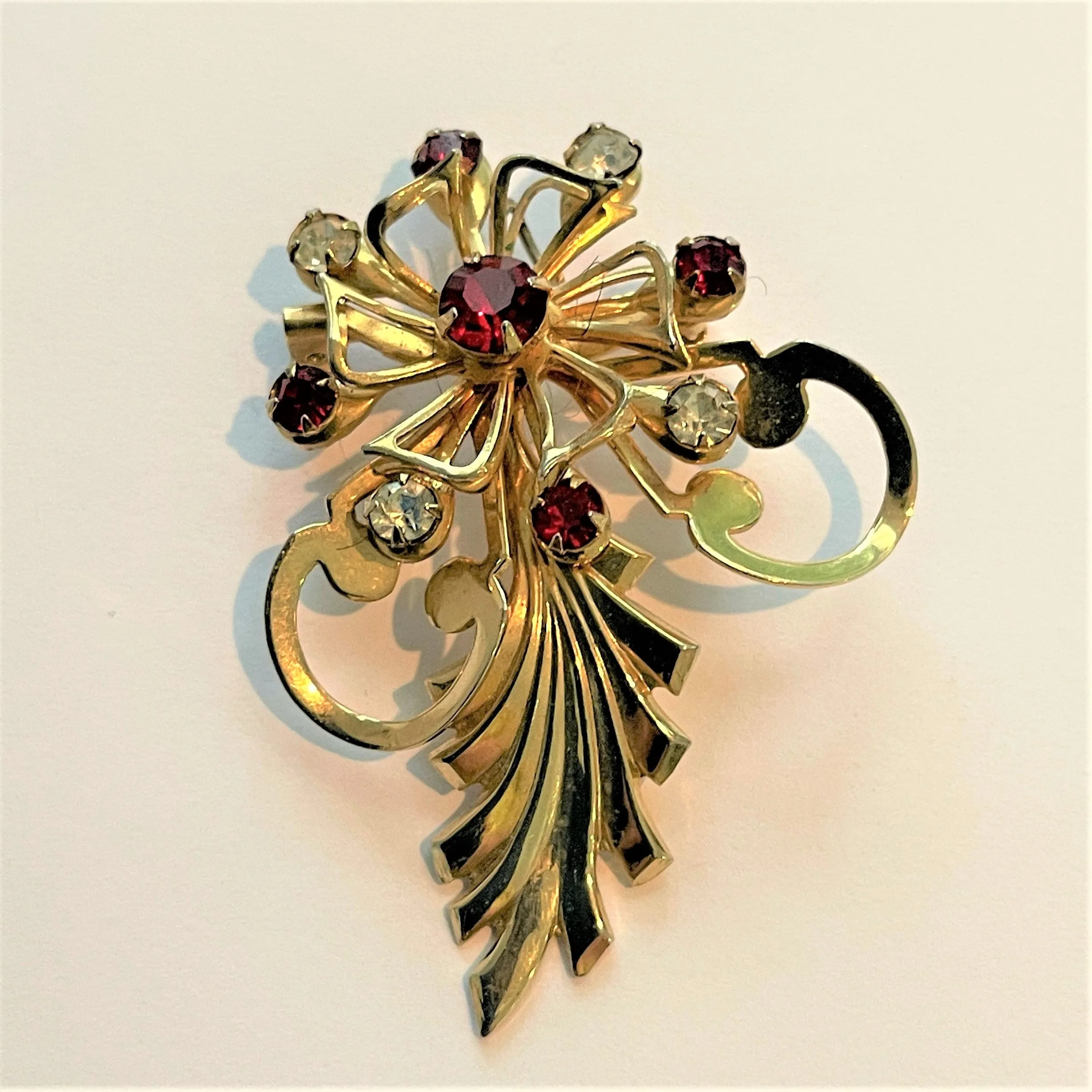 Rhinestone Freeform Vintage Brooch