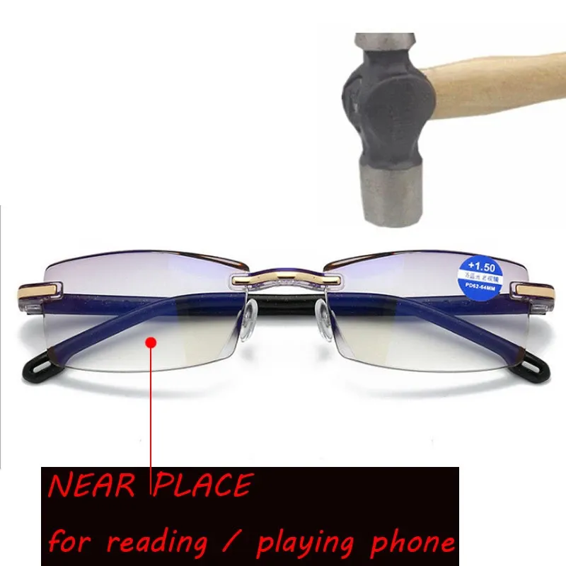Rimless Anti-Blue Light Reading Glasses | BespokeBrothers®
