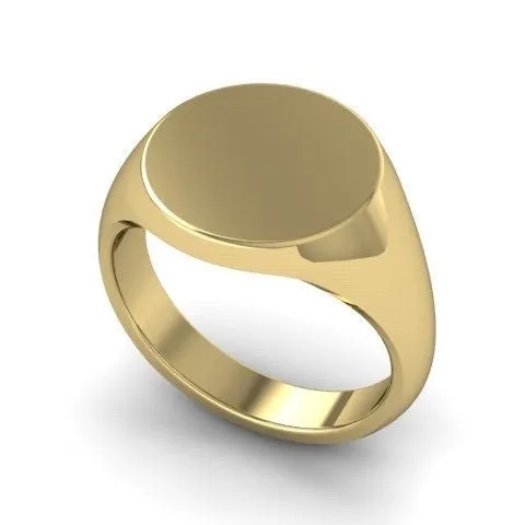 Round 13mm  -  9 Carat Yellow Gold Signet Ring