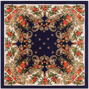 Russian Vintage Floral Silk Scarf - 6 Styles