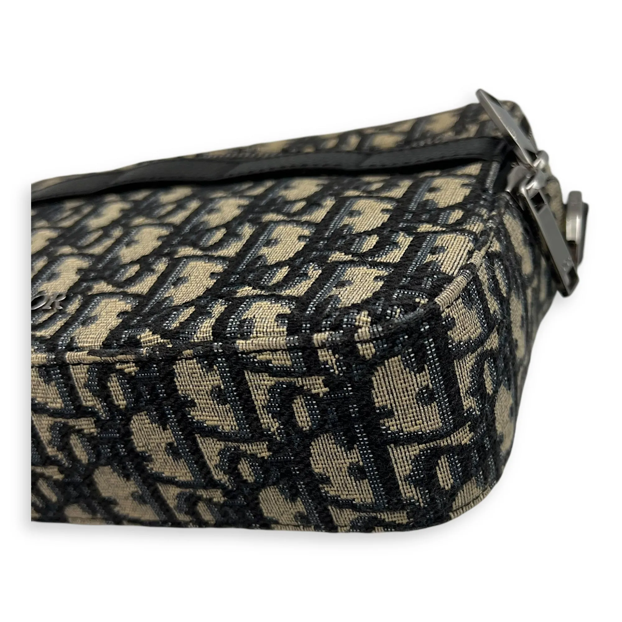Safari Blue Crossbody Bag in Jacquard, Silver hardware