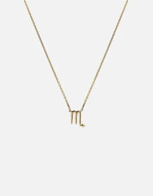 Scorpio Astro Pendant Necklace, 14k Gold