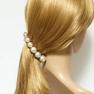 Sleek pearl ball decorated banana hair clip elegant women hair accessory