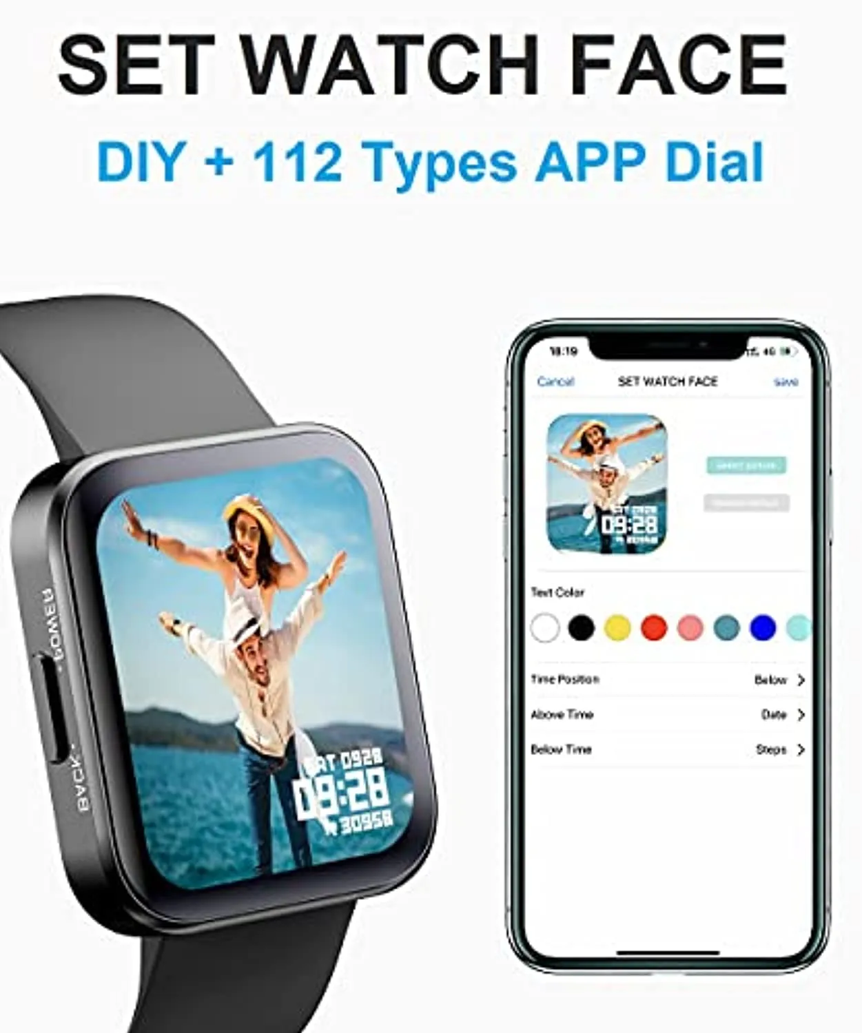 Smart Watch for Android Phones iPhone Compatible IP68 Waterproof Smartwatch Touch Screen Fitness Tracker Fitness Watch Heart Rate Monitor Blood Oxygen Smart Watches for Men Women