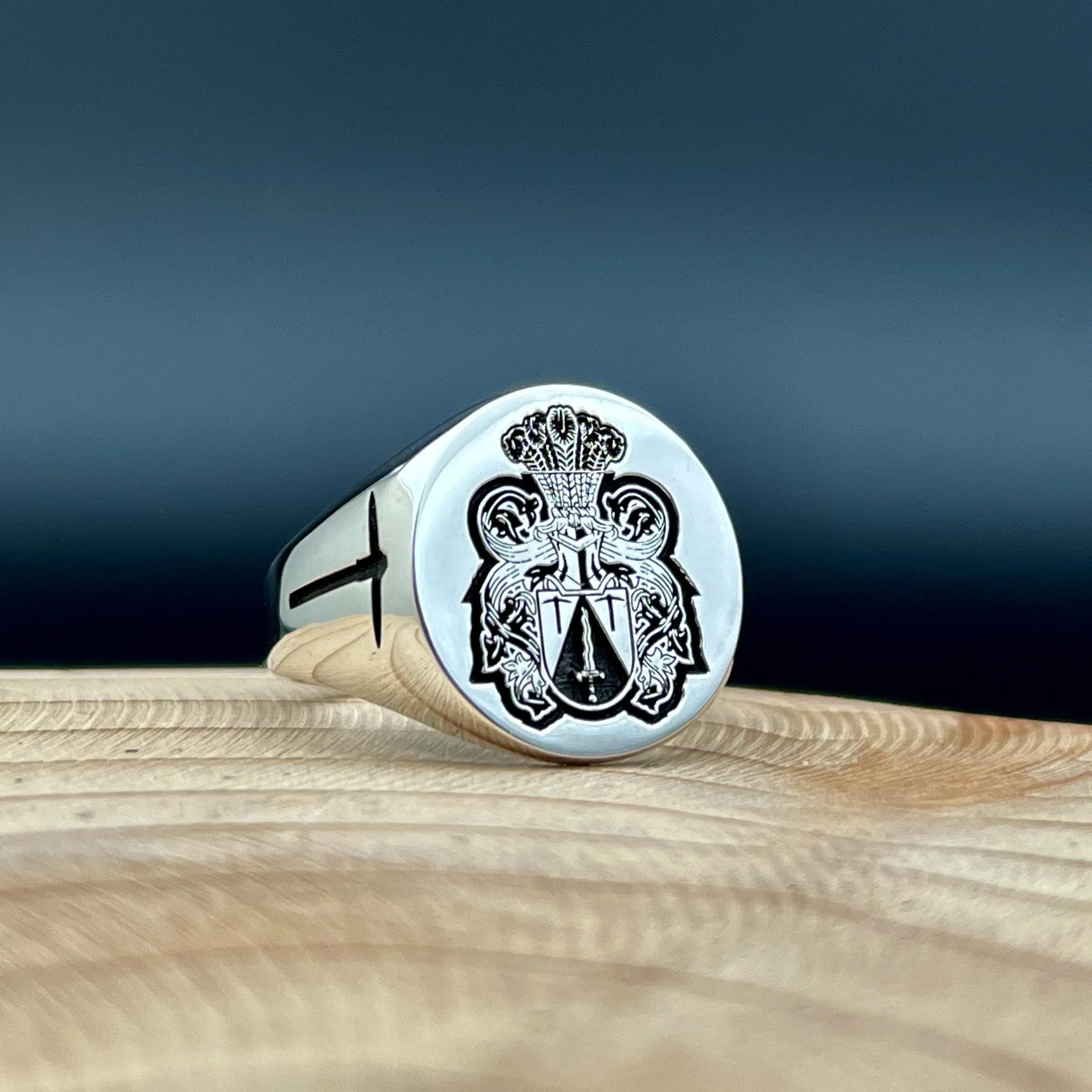 Solid Gold Custom Engraved Signet Ring