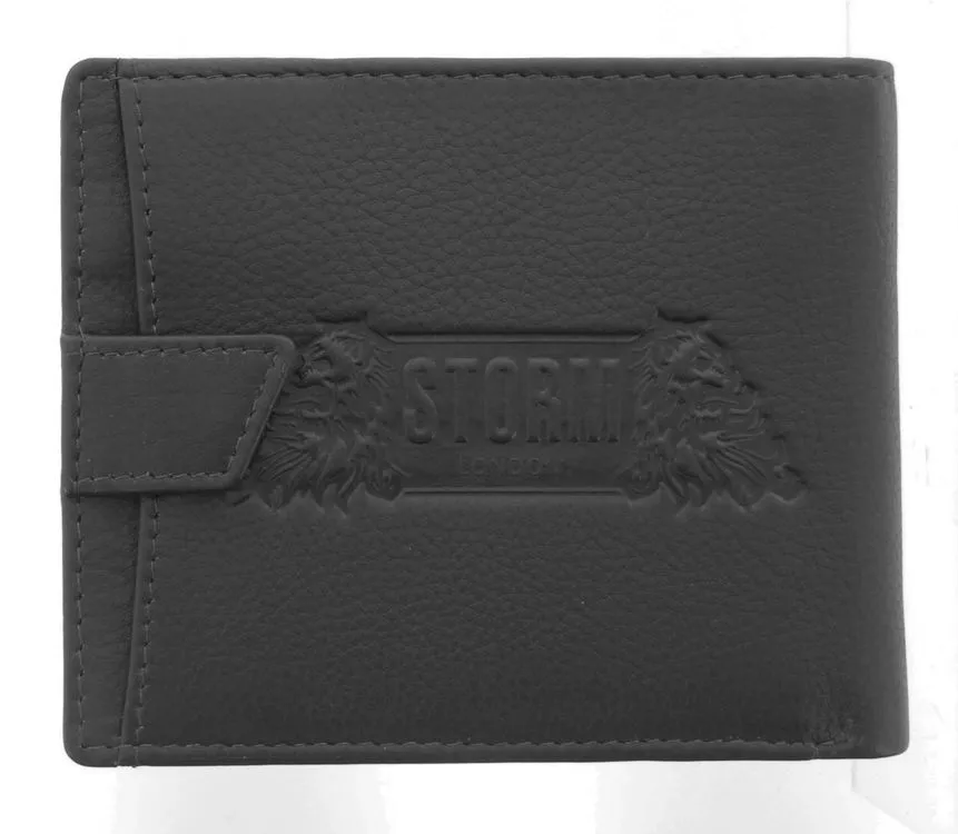 Storm Beckett RFID Blocking Black Leather Wallet