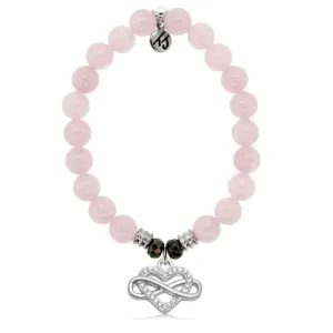 T. Jazelle Infinity Heart Charm Bracelet - Rose Quartz
