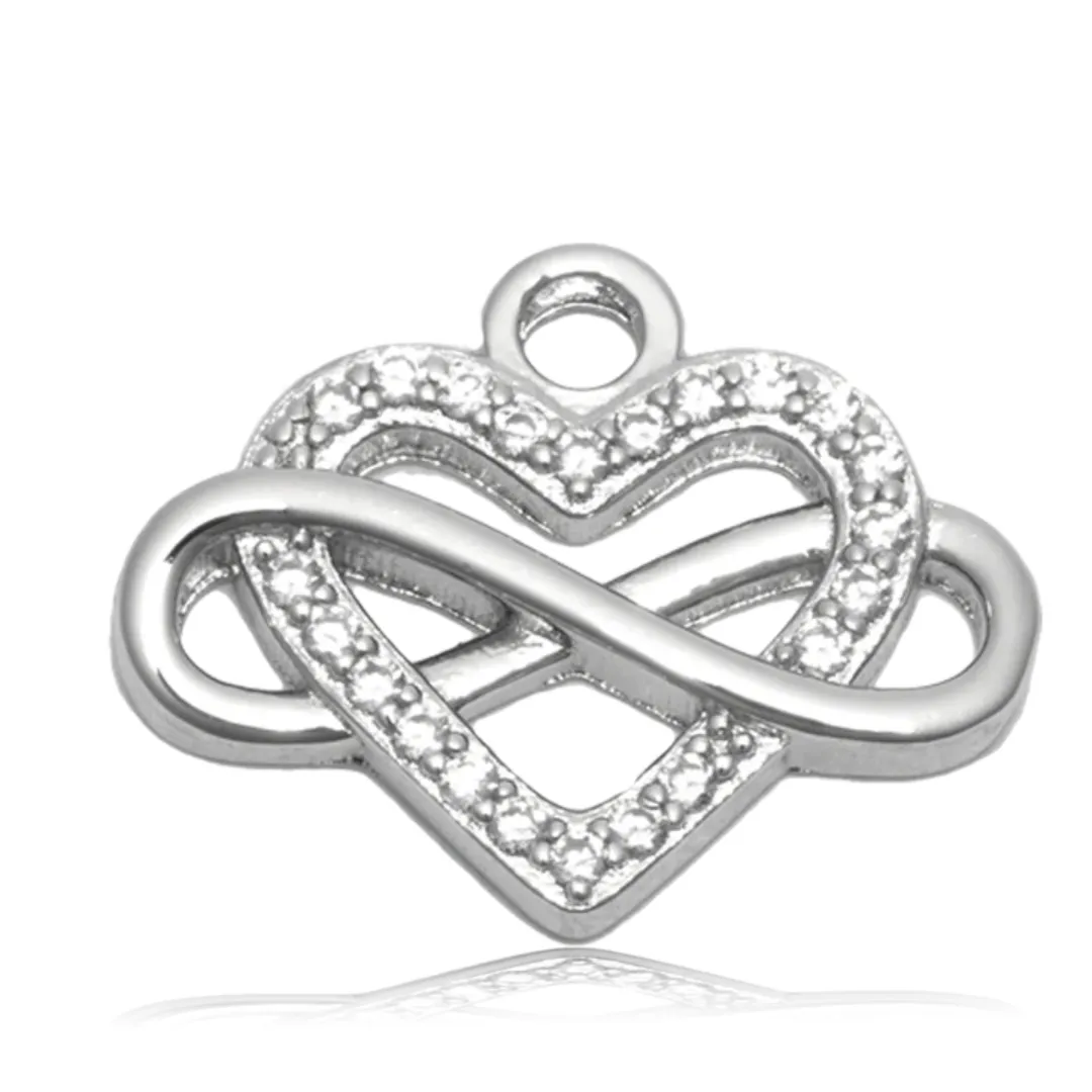 T. Jazelle Infinity Heart Charm Bracelet - Rose Quartz