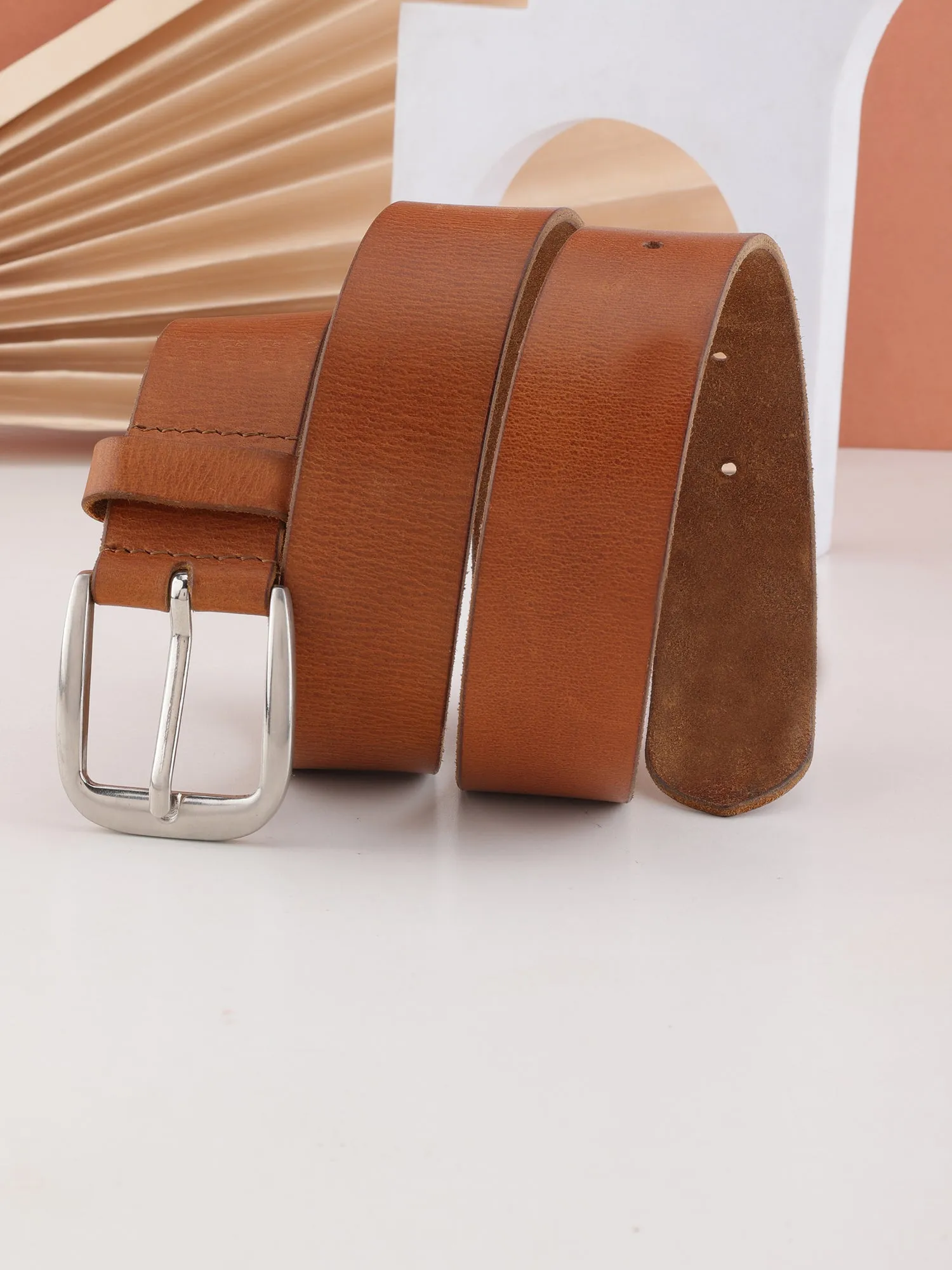 Tan Genuine Leather Men's Belt