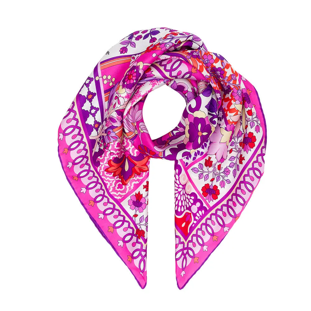 Tauromerion Pink Silk Twill Scarf and Ring