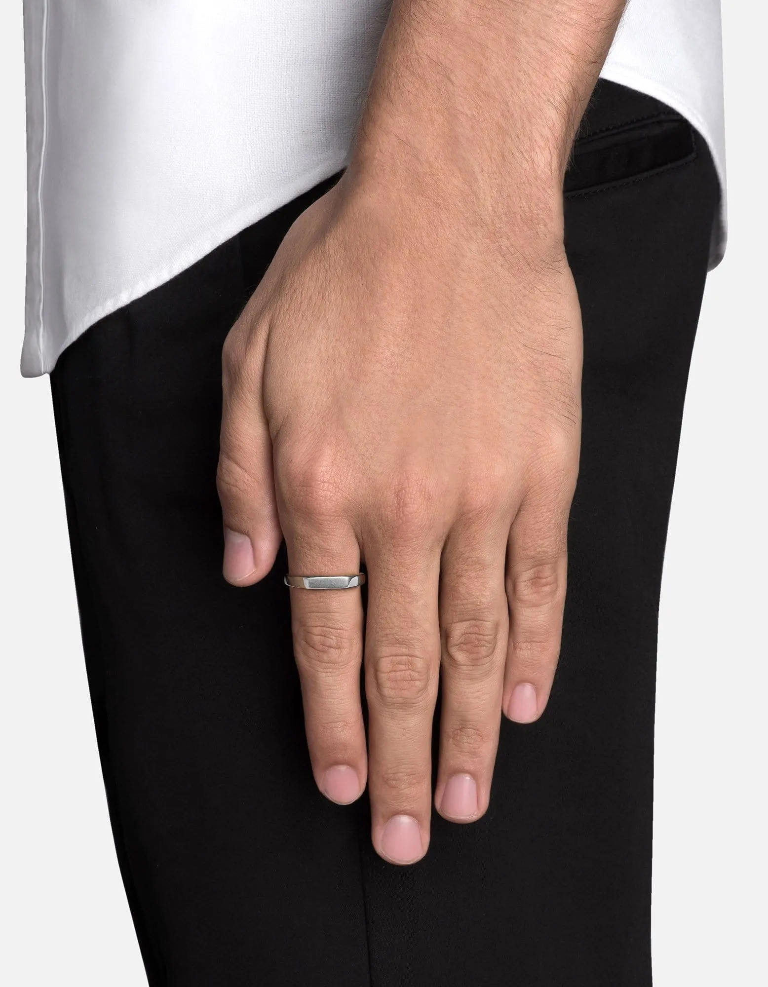 Thin Geo Ring, Sterling Silver