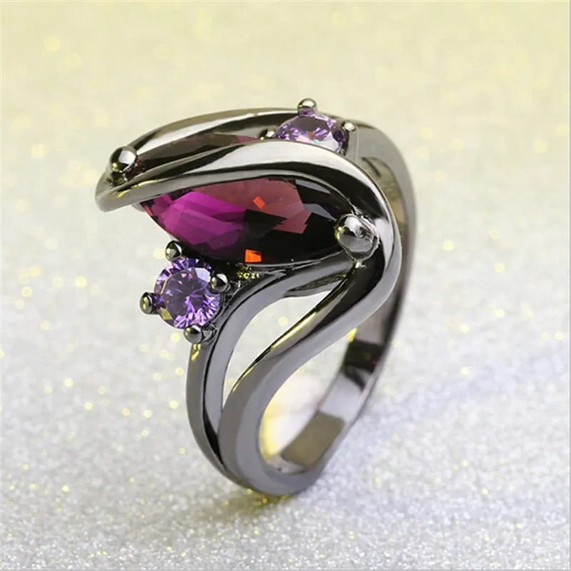 Vintage Purple Crystal Ring