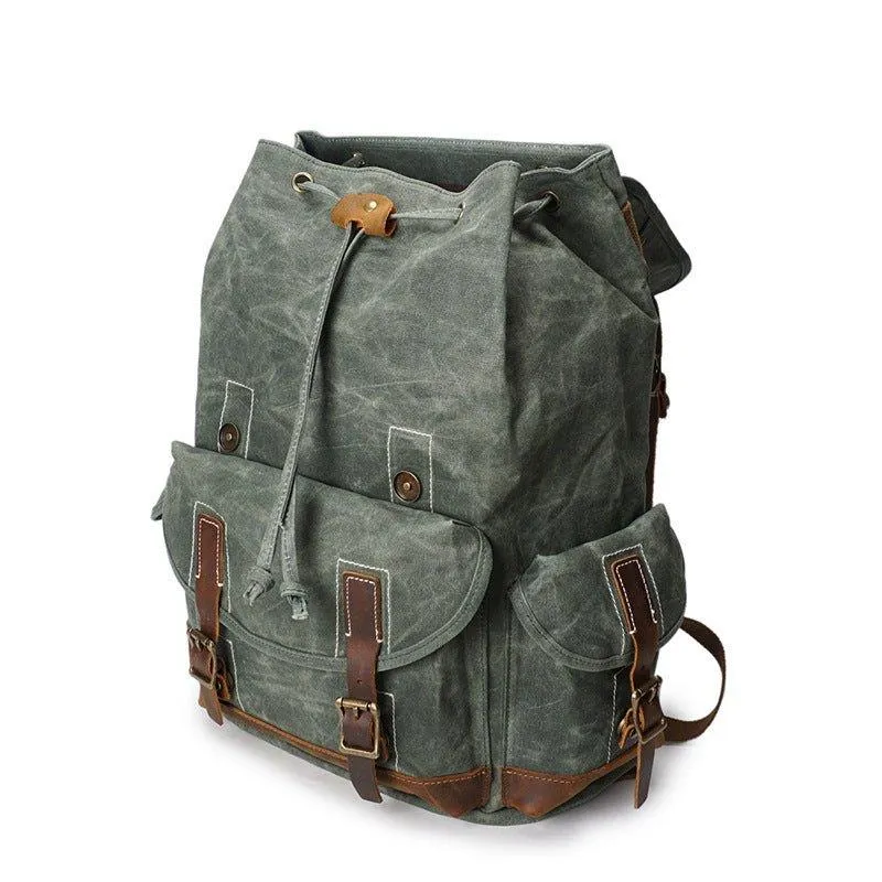 Vintage Wax Canvas Backpack Mens Travel