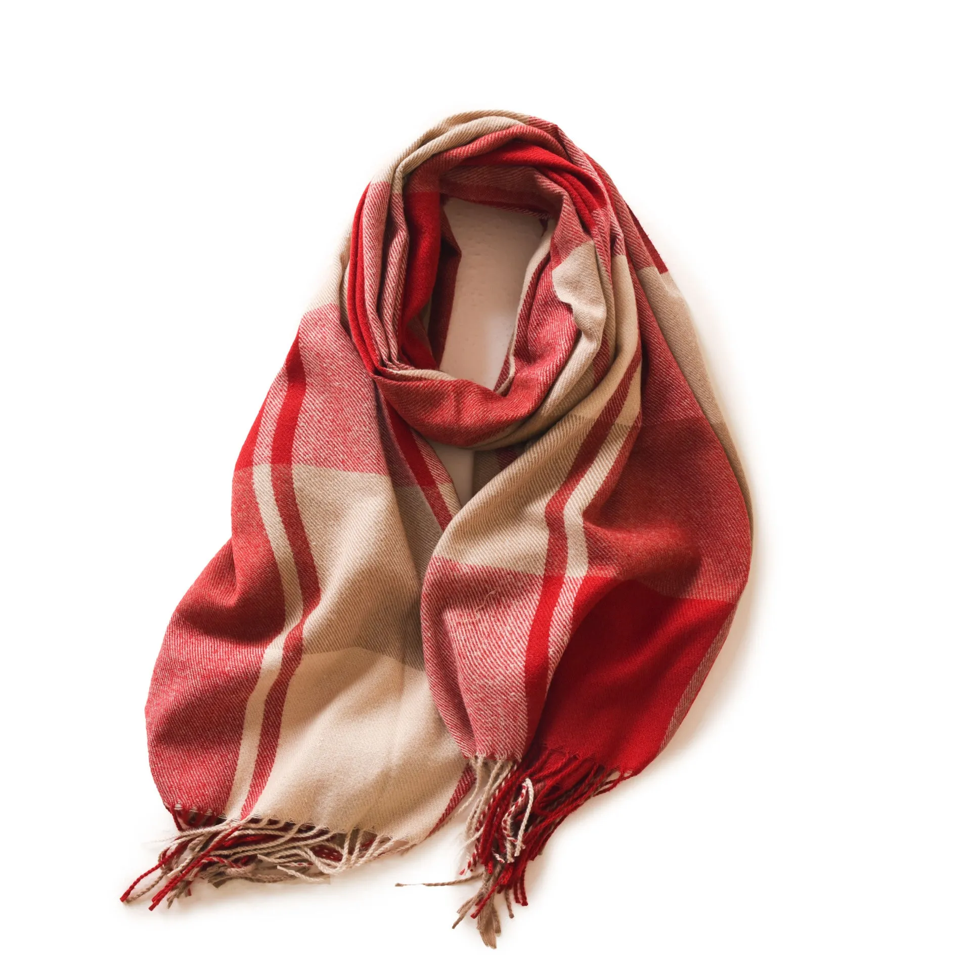 Wholesale Imitation Cashmere Scarf, Winter Shawl, Thick and Warm Tassel Scarf