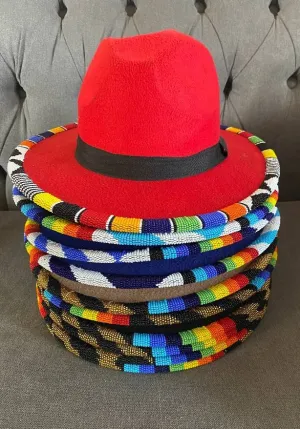 Wholesale wholesale 10 pieces handmade beaded masaai maasai Masai fedora cowboy hats with free shipping world wide