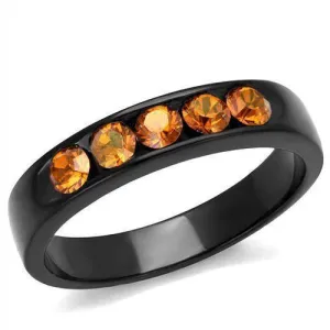 Women Stainless Steel Synthetic Crystal Rings Champagne