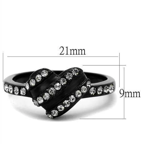 Women Stainless Steel Synthetic Crystal Rings Clear
