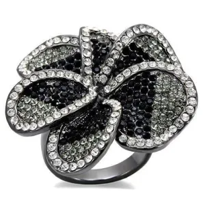 Women's Rings - LO1676 - TIN Cobalt Black Brass Ring with