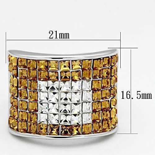 Women's Rings - LOA839 - Rhodium Brass Ring with Top Grade