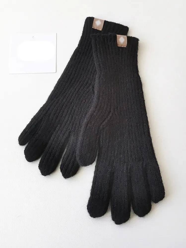 Woolen Knit Gloves with Touchscreen Fingers