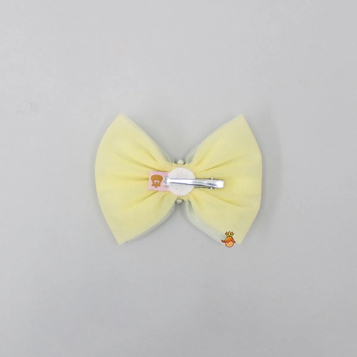 Yellow And Blue Net Dual Bowie Hair Clip